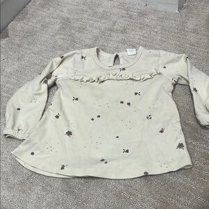 Colored Organics Cream Long Sleeve Tee with Subtle Patterns